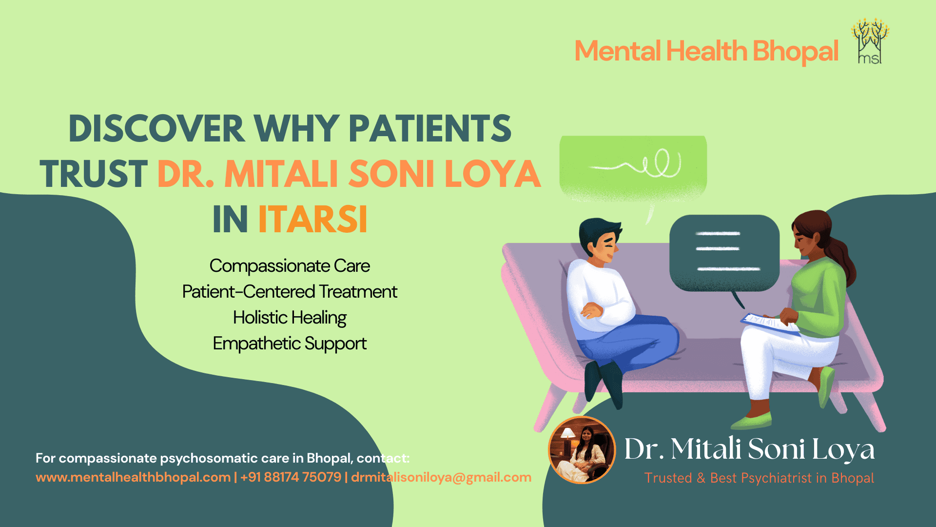 Why is Dr. Mitali Soni Loya the Best Psychiatrist in Itarsi?